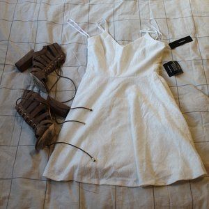 Lulus White Lace Skater Dress